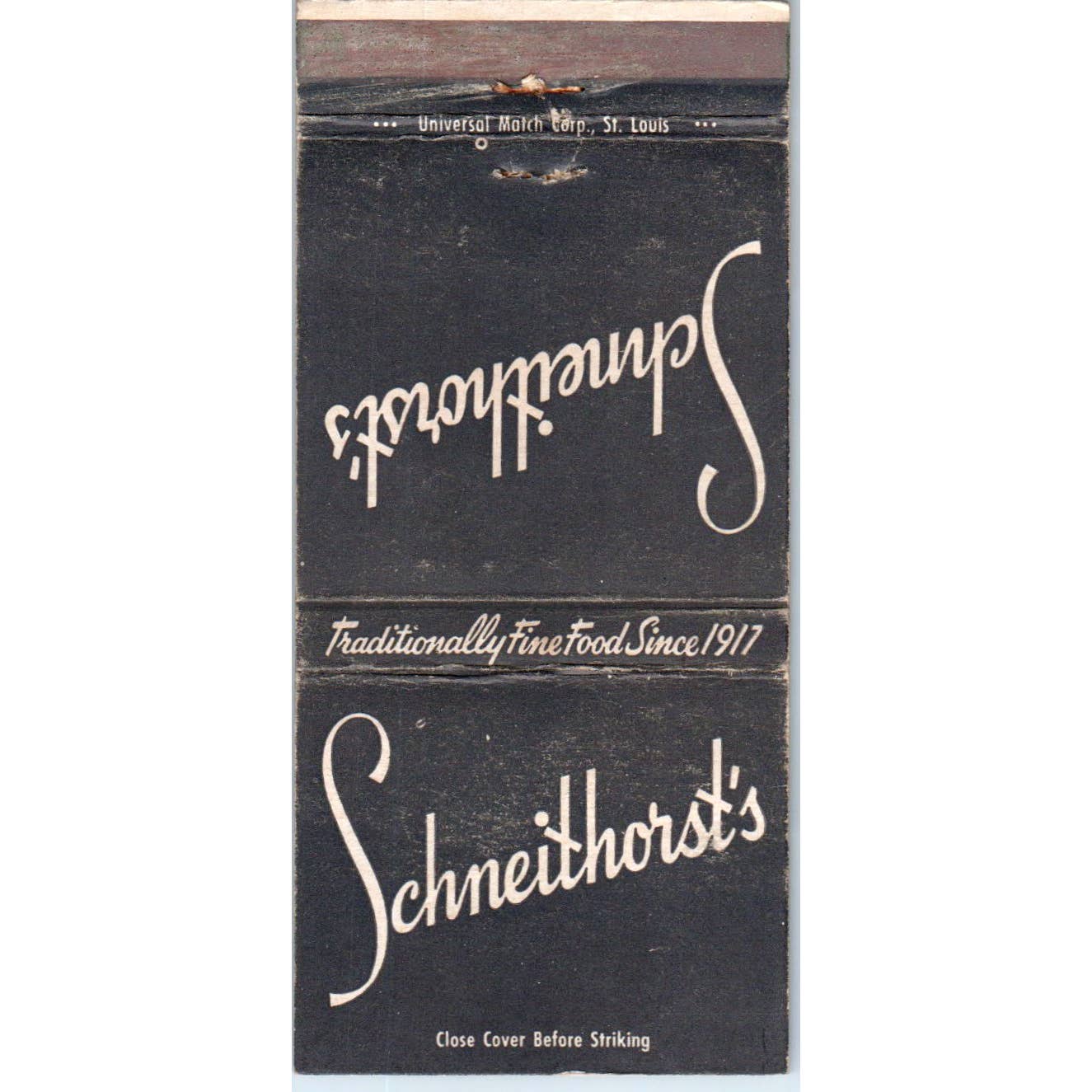 Schneithorst's Restaurants St. Louis MO Advertising Matchbook Cover SA1-M7