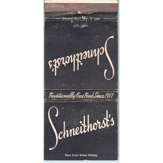 Schneithorst's Restaurants St. Louis MO Advertising Matchbook Cover MM10-3