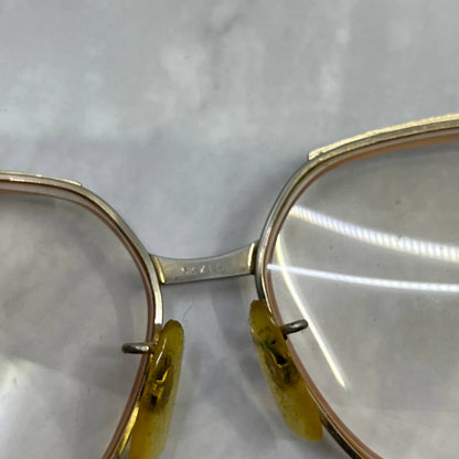 Vintage Deauville Brown Enamel & Gold Tone Oversize Woman’s Eyeglasses 5.25” TD1