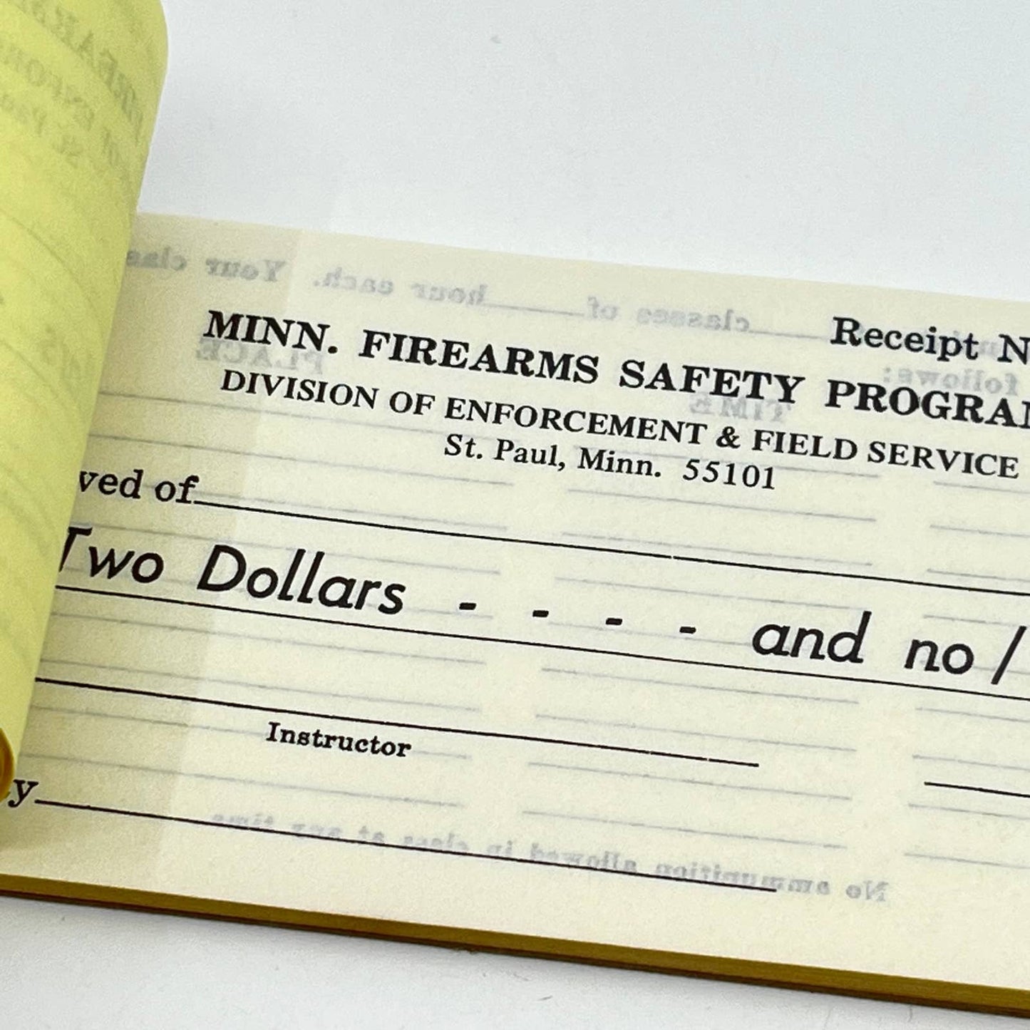 1960s Minnesota Firearm Safety Ticket & Receipt Book UNUSED SC8