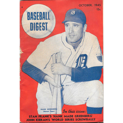 Baseball Digest October 1945 Hank Greenberg Detroit Tigers TJ8-1