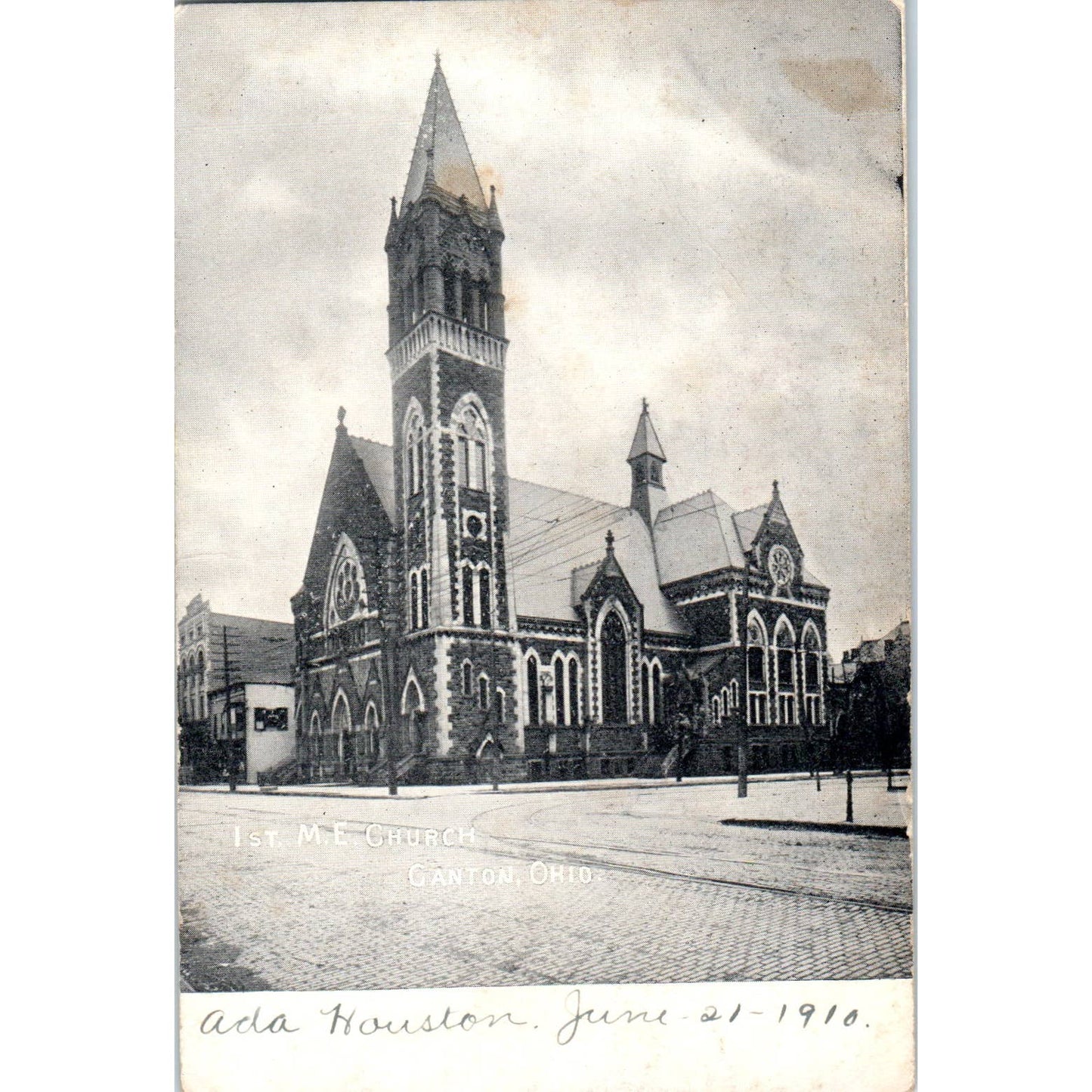 1910 Postcard 1st Methodist Evangelical Church in Canton OH TD8-O2