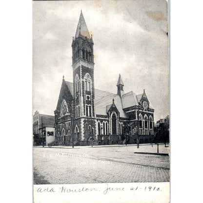 1910 Postcard 1st Methodist Evangelical Church in Canton OH TD8-O2