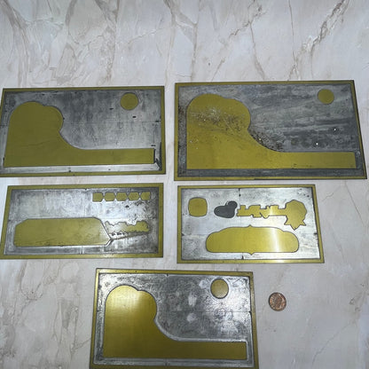 Vintage Newspaper Ad Printing Plate Lot of 5 Abstract Sunsets TC9-11