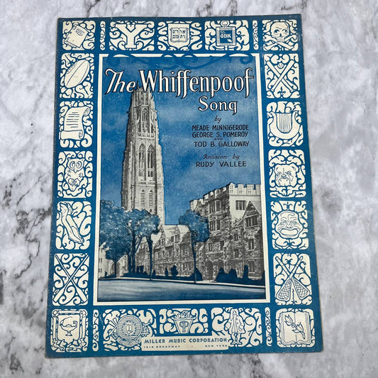 Vintage Sheet Music The Whiffenpoof Song Rudy Vallee 1936 Out Of Print TH1