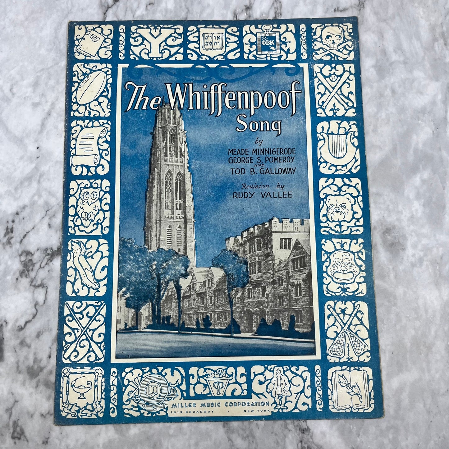 Vintage Sheet Music The Whiffenpoof Song Rudy Vallee 1936 Out Of Print V42-4