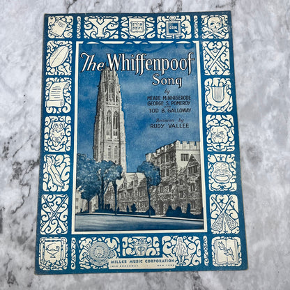 Vintage Sheet Music The Whiffenpoof Song Rudy Vallee 1936 Out Of Print V42-4
