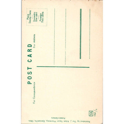 Antique Postcard Monumental Building Zanesville OH TD8-O2