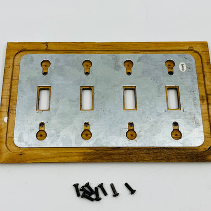 Vintage Solid Oak 4 Toggle Light Switch Plate Cover SB6