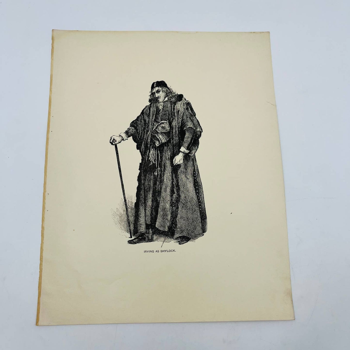 1880s Victorian Print Engraving Shakespeare Merchant of Venice IRVING AS SHYLOCK