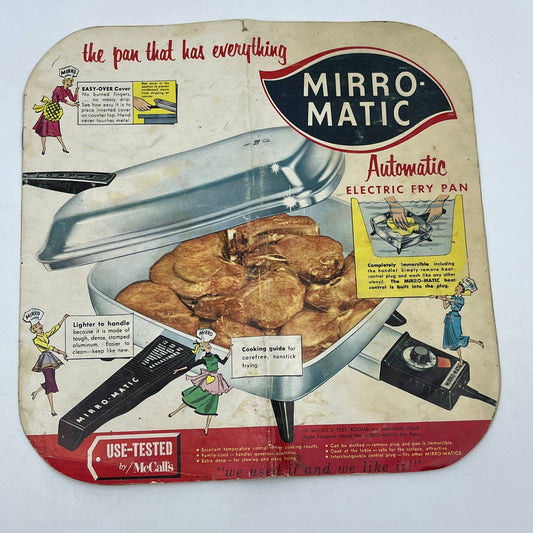 1964 Vintage Mirro Matic AUTOMATIC FRY PAN Cookbook Instruction Manual TG6