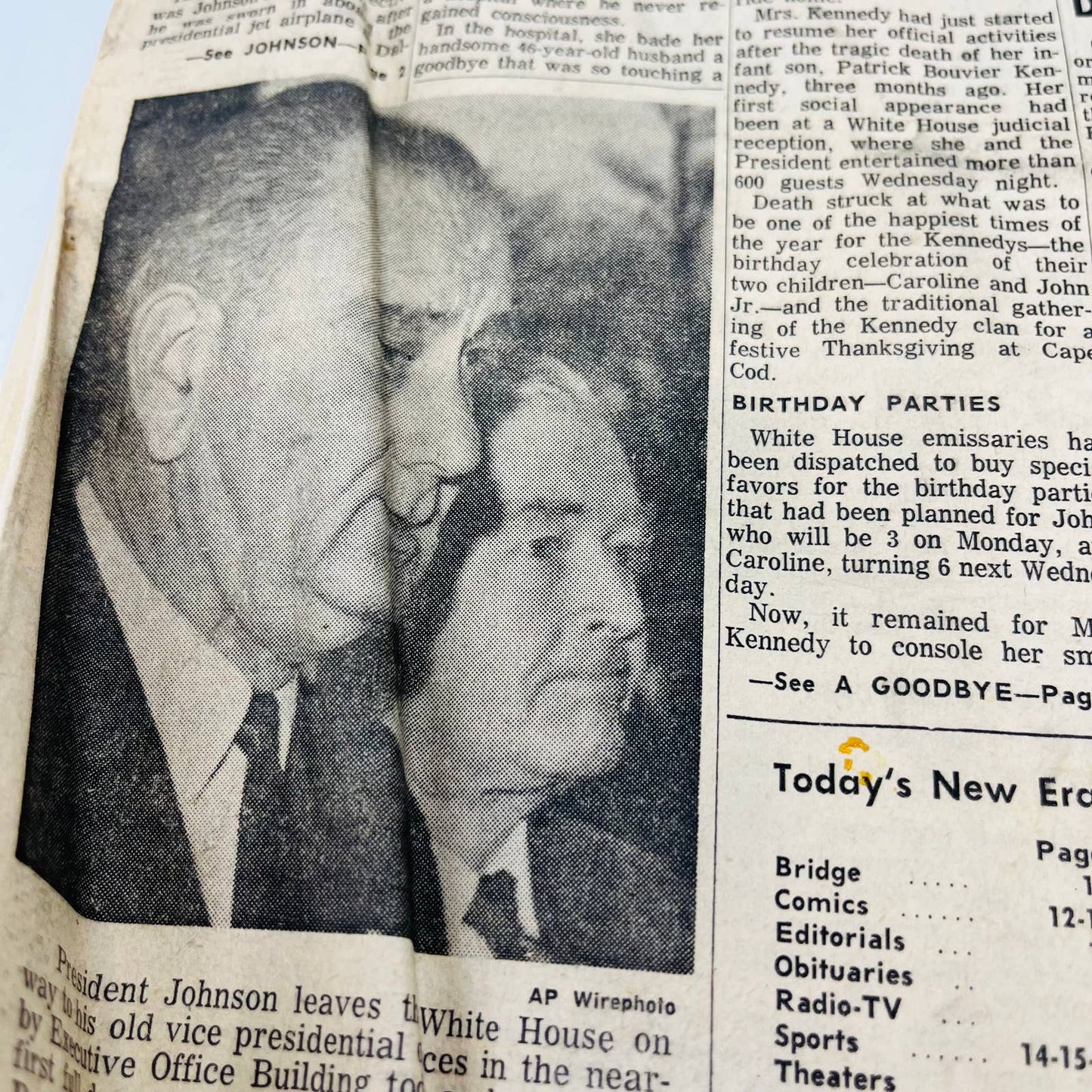 VTG Kennedy Assassination Newspaper November 23 1963 Lancaster New Era PA BA2