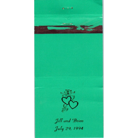 1994 Jill and Brien Wedding Advertising Matchbook Cover MM10-3