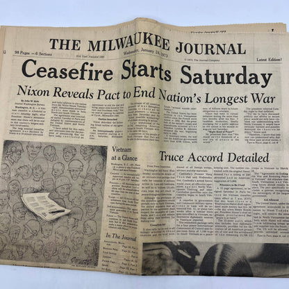 1973 Jan 24-25 MILWAUKEE JOURNAL Newspaper End of Vietnam War TI6-21