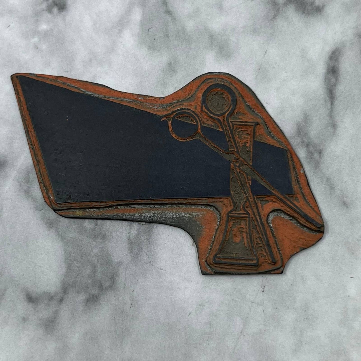 Vintage Printing Letterpress Printers Block Plate Salon Barber Shop Shears SE830