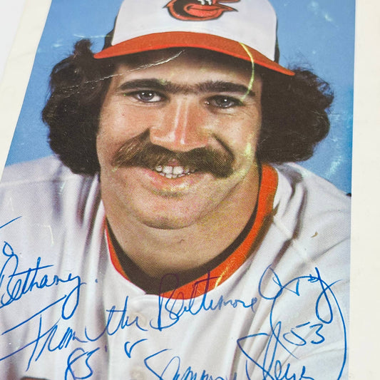 1983 Sammy Stewart Autographed Baltimore Orioles Head Shot Postcard SC1