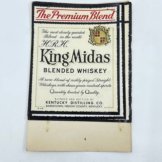 H.R.H. King Midas Whiskey Label Set of 3 Kentucky Distilling Co. Bardstown KY