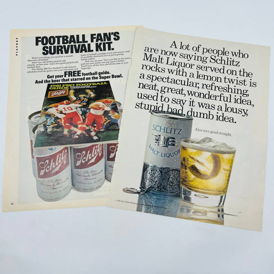 1970-81 Schlitz Beer Malt Liquor Ads 8x11” C13