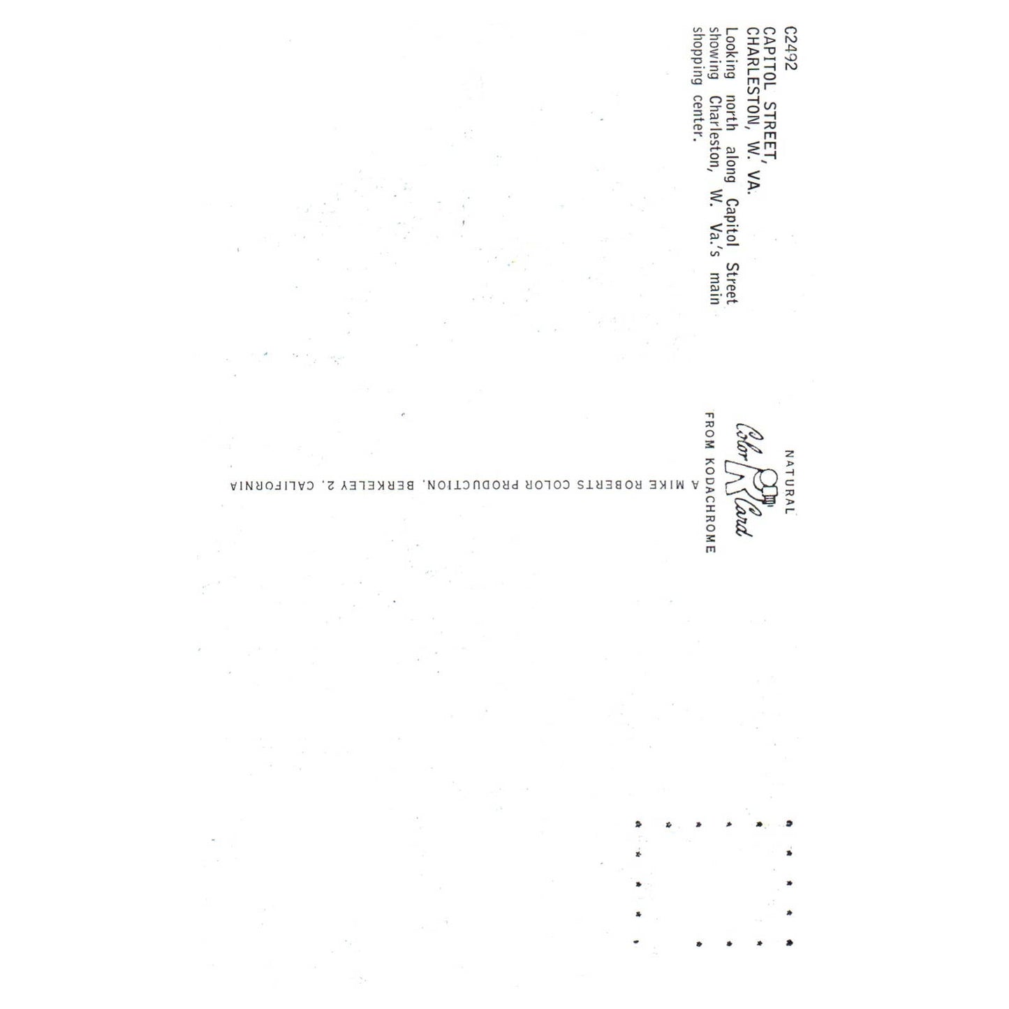 Vintage Postcard - Capitol Street Charleston W. Va Looking North AD9