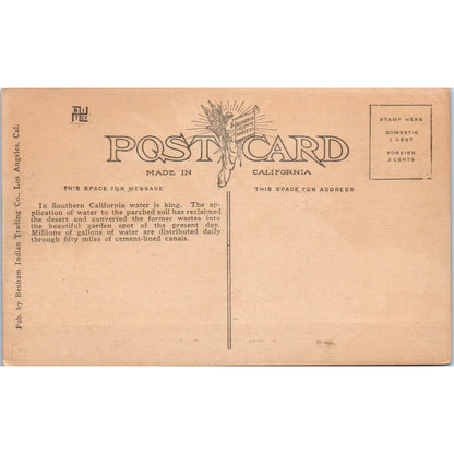 Irrigation Canal in California c1910 Original Postcard P3-3