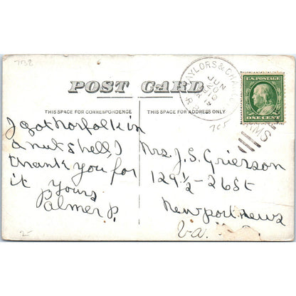 Macadam Road from Catawba River Mooresville NC 1910 Original Postcard TK1-P1