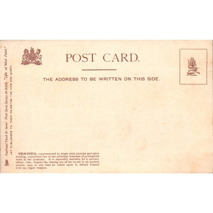 Fencing at West Point c1910 Raphael Tuck Original Postcard TK1-24