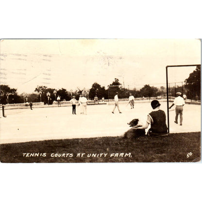 Antique Postcard RPPC Tennis Courts at Unity Farm Kansas City MO 1927 SE8