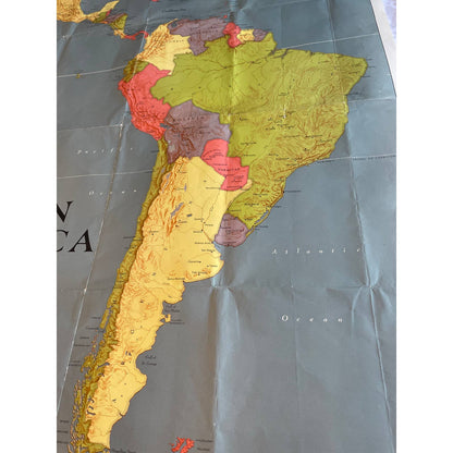 Map of Latin America Friendship Press 1961 “map by palacios” 32x42 FL3