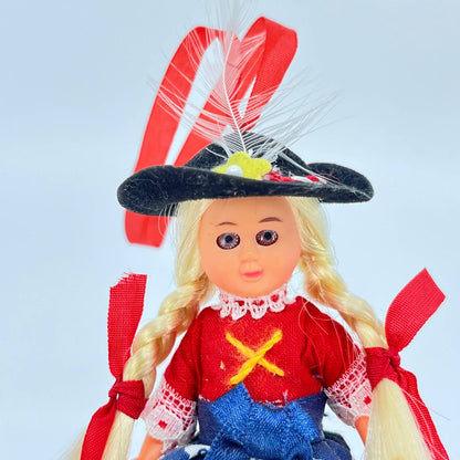 Vintage Blinking Eye Dutch Girl Doll Christmas Tree Ornament SC9
