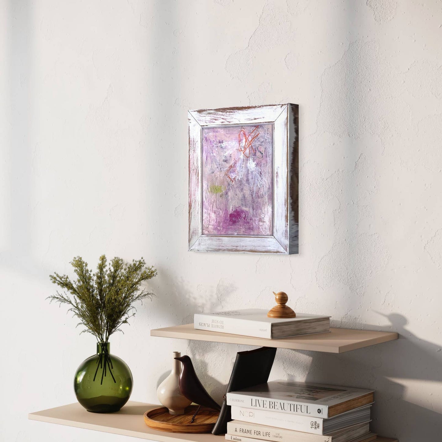 Original Framed Mixed Media Abstract Art Painting 10x12 “Swift Symbiosis” w/ COA
