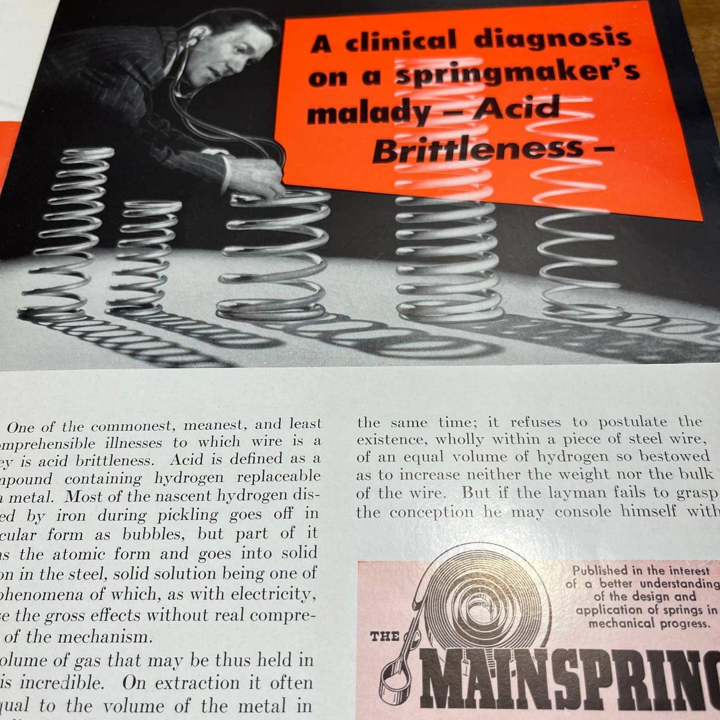 October 1949 The Mainspring Spring Company Bristol Conn Newsletter Brochure B3