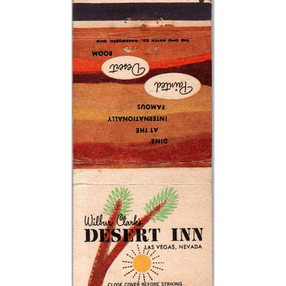 Wilbur Clark's Desert Inn Las Vegas NV Advertising Matchbook Cover SA1-M11