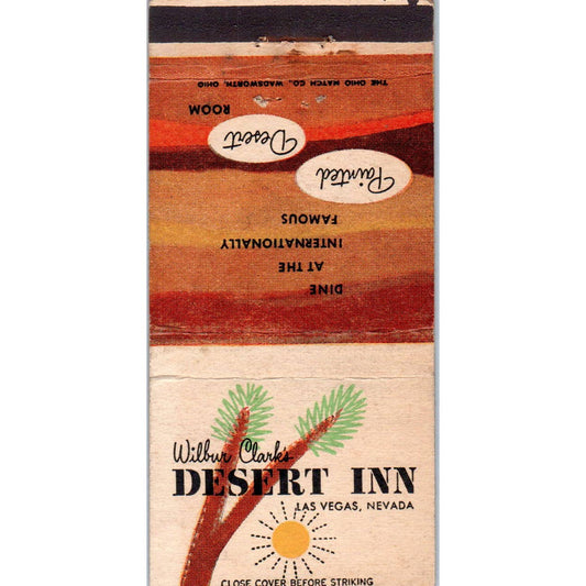 Wilbur Clark's Desert Inn Las Vegas NV Advertising Matchbook Cover SA1-M11
