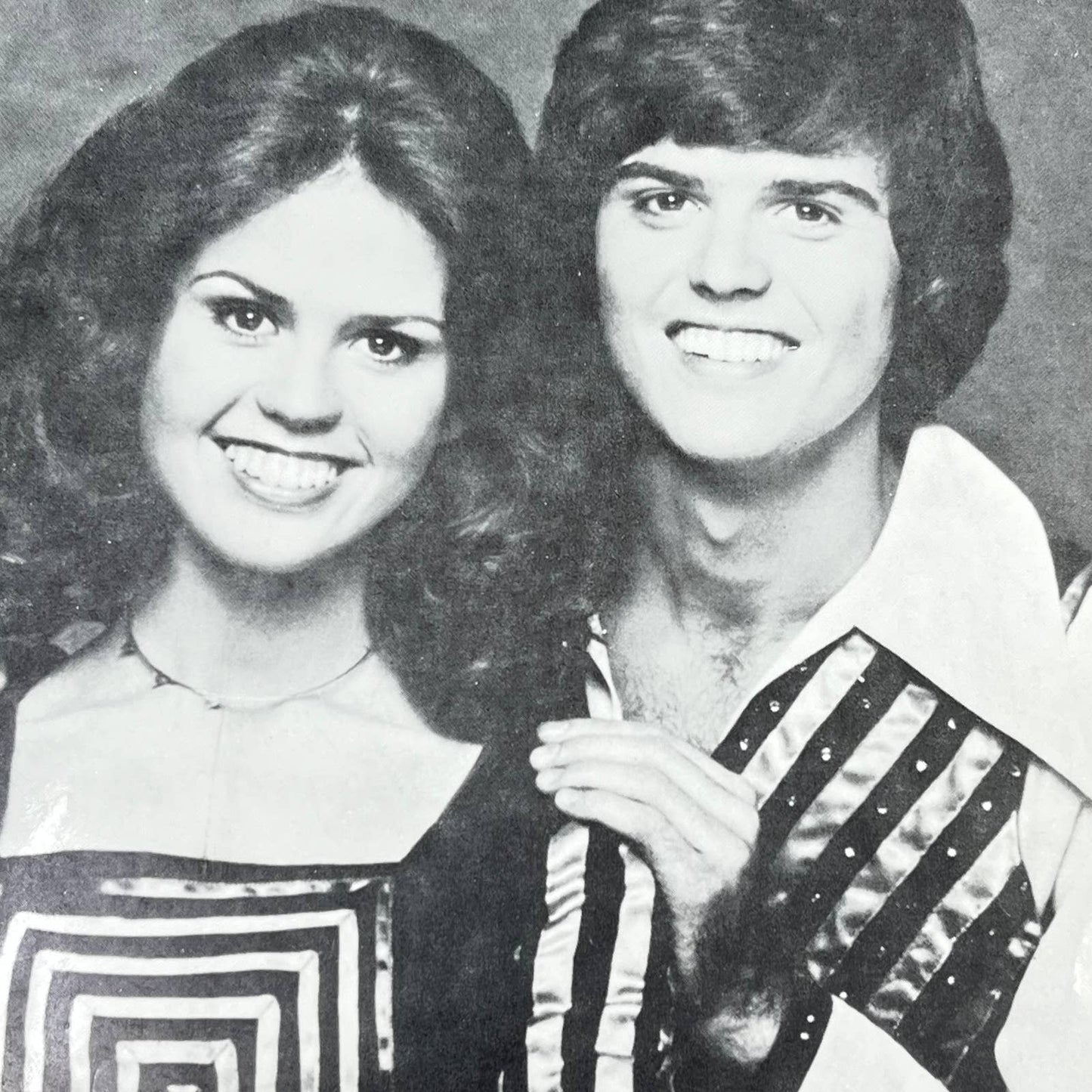 Vintage Donny & Marie Osmond Head Shot Portrait Black & White 8x10 AB4-23
