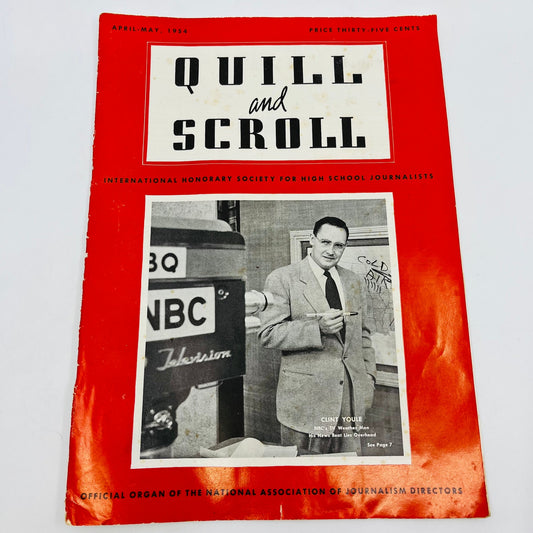 1954 Apr-May Quill and Scroll Newsletter Society High School Journalists V37-4
