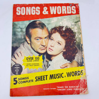 1954 Songs & Words Magazine #1 Bardan 1st issue Gary Cooper Susan Hayward TF3