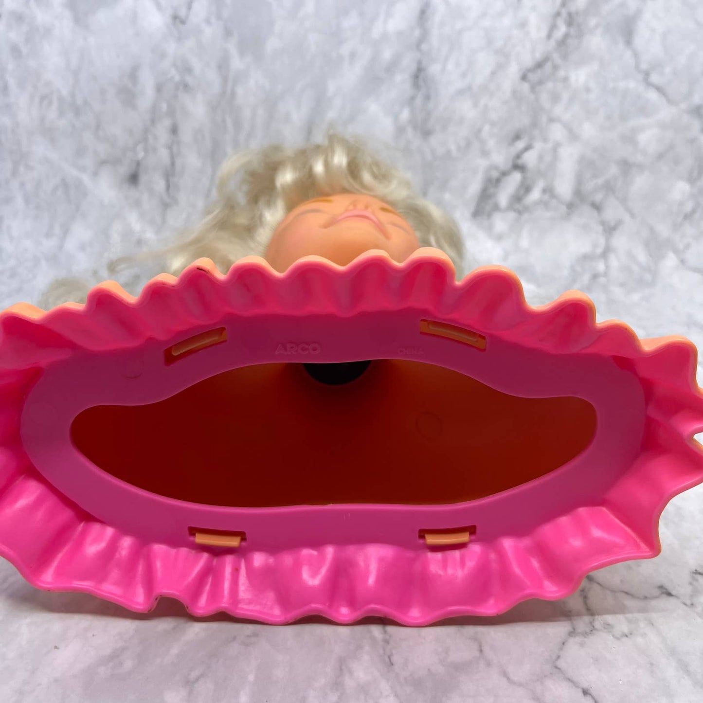 Vintage 1986 Arco Mattel Barbie Head Styling Head Make Me Pretty Blonde TI9