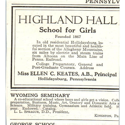 Deerfield Academy Deerfield Mass. - 1921 Original Ad TJ7-S