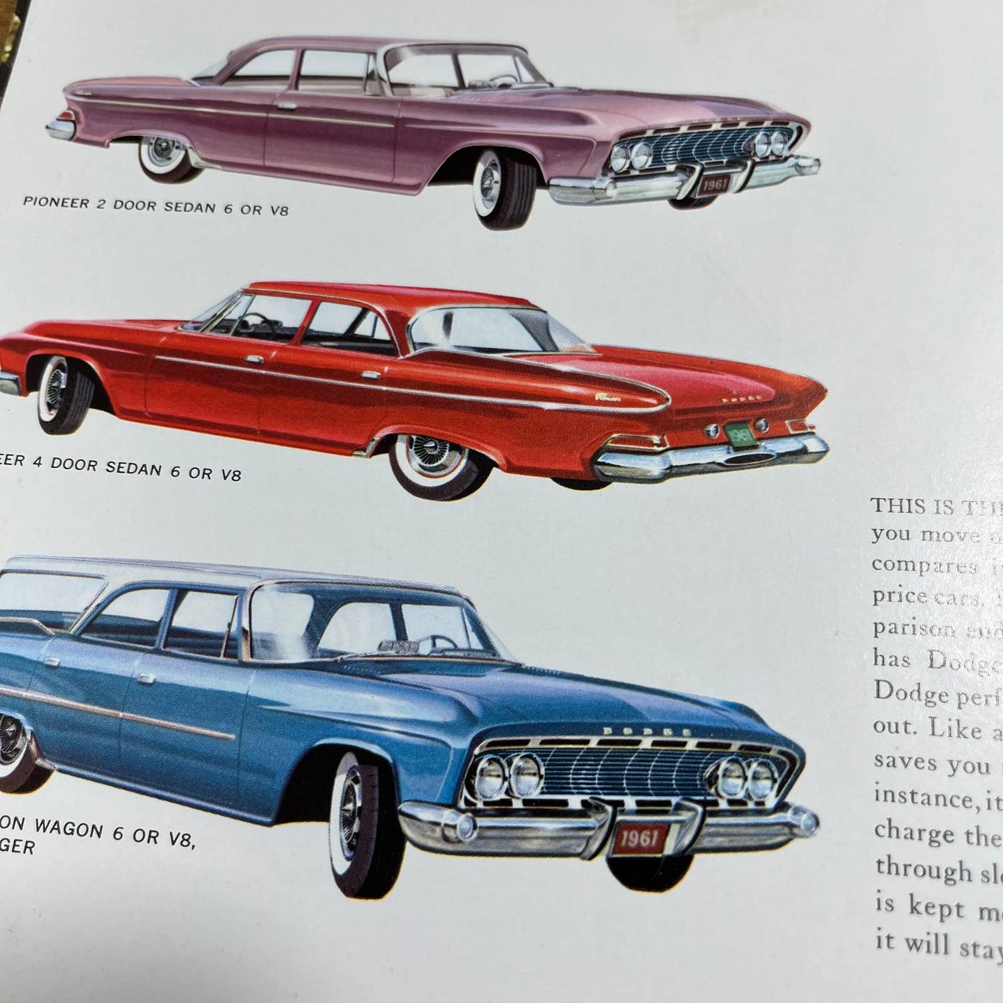 1961 Dodge Dart & Polara Phoenix Seneca Pioneer Color Sales Brochure Original B2