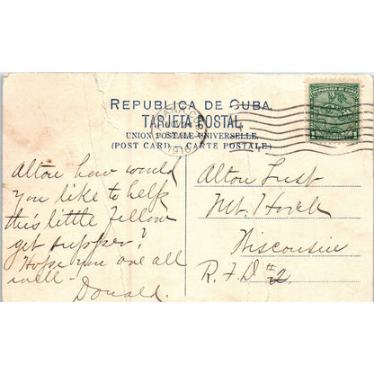 1916 Chiva Criandera Nursing Goat Cuba Original Postcard TK1-P16