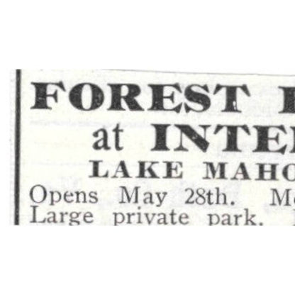 Forest House at Interlaken Lake Mahopac NY - 1903 Original Ad TJ8-7-6
