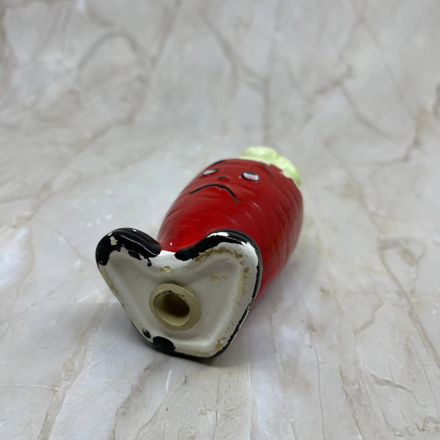 Vintage Carrot Salt and Pepper Shaker Ceramic Japan 4.5” TI7