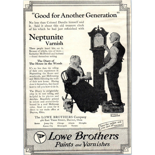 c1920 Harper's Magazine Ad - Lowe Brothers Paints and Varnishes Dayton OH TF6-1