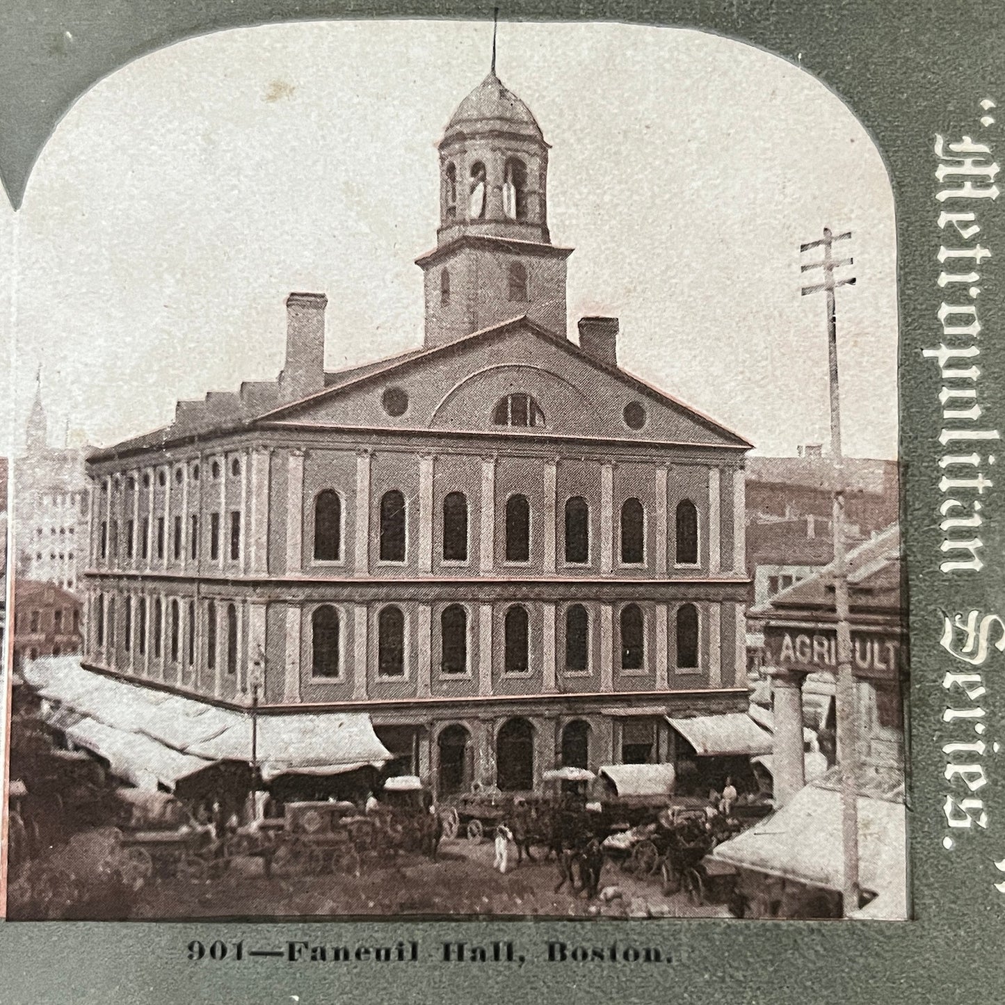 Faneuil Hall Boston Antique Stereoview Card H2-4