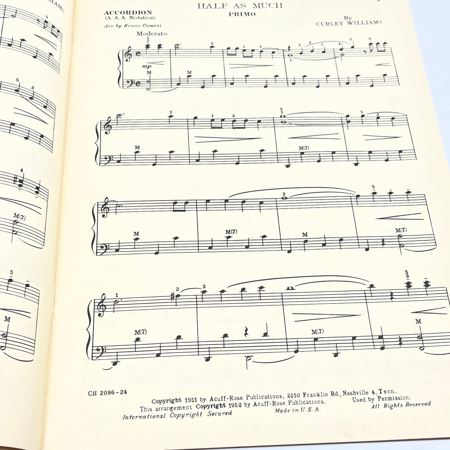 1950s POPULAR Accordian Duets # 3 Chas. H. Hansen Music Corp. V37-3