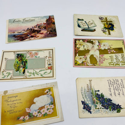 Antique 1900-30 Huge 23pc Easter Post Card Lot Embossed Gilt Dresden TD1-E