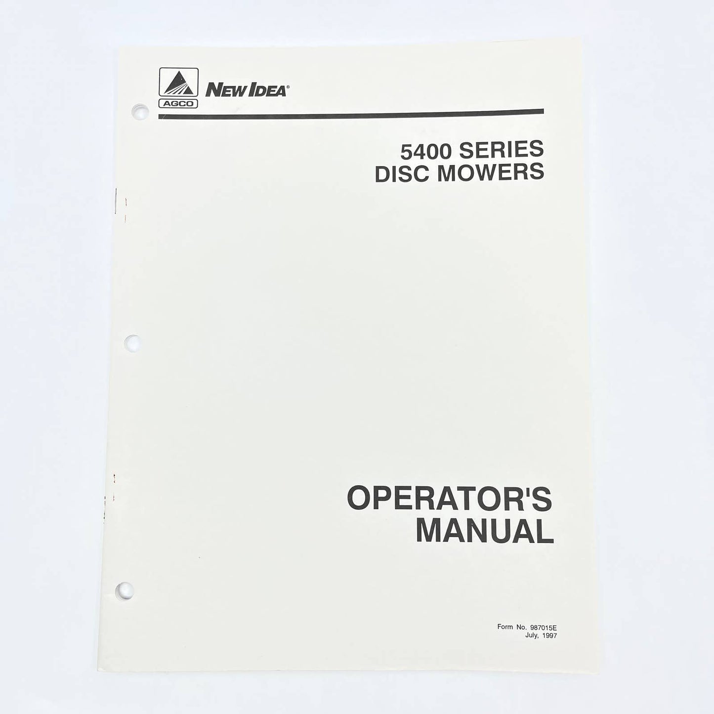 Original 1997 New Idea Operator's Manual 5400 Series Disc Mowers 987015E TB9