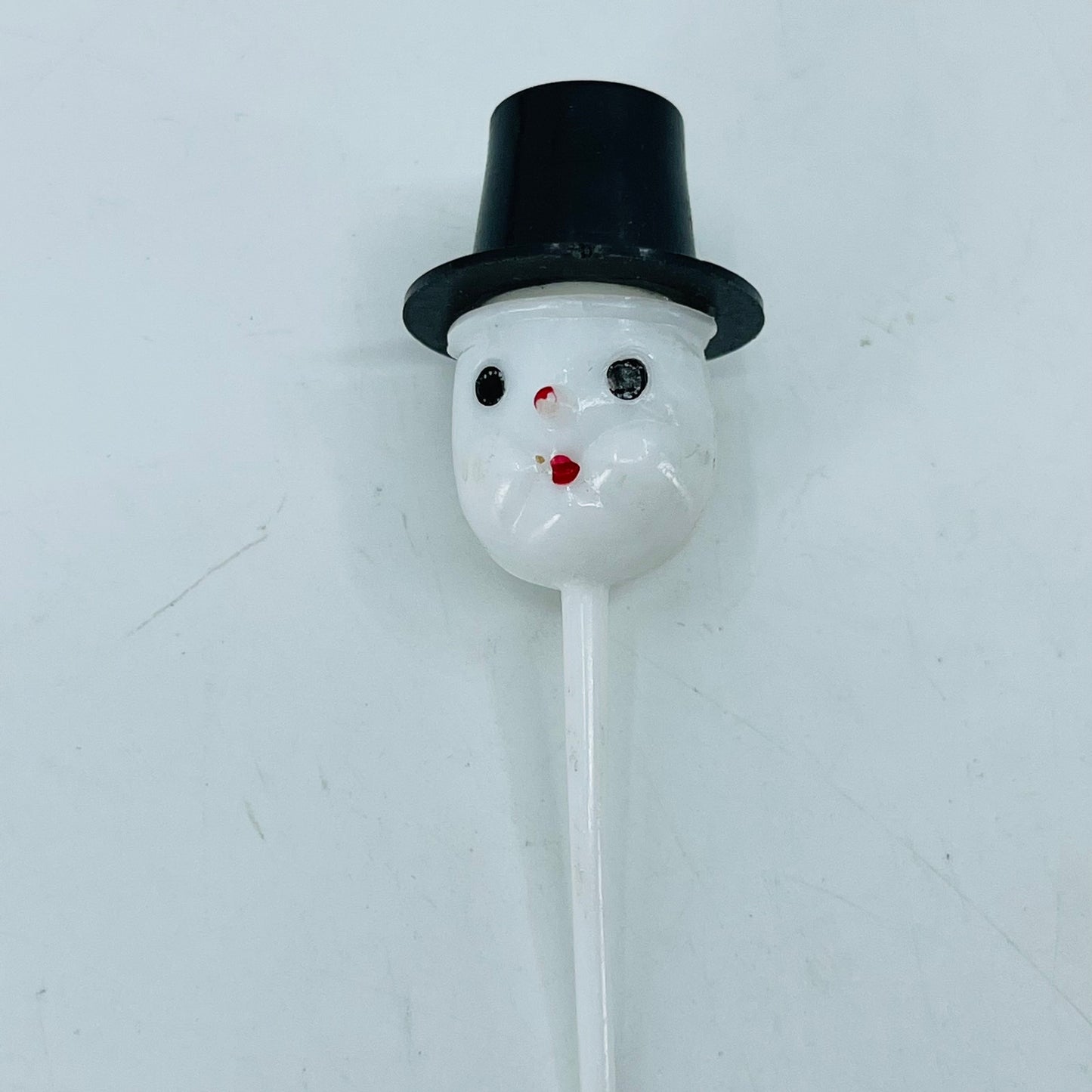 Vintage Celluloid Frosty The Snowman Muffin Cupcake Topper SB2