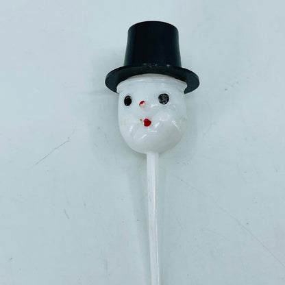 Vintage Celluloid Frosty The Snowman Muffin Cupcake Topper SB2