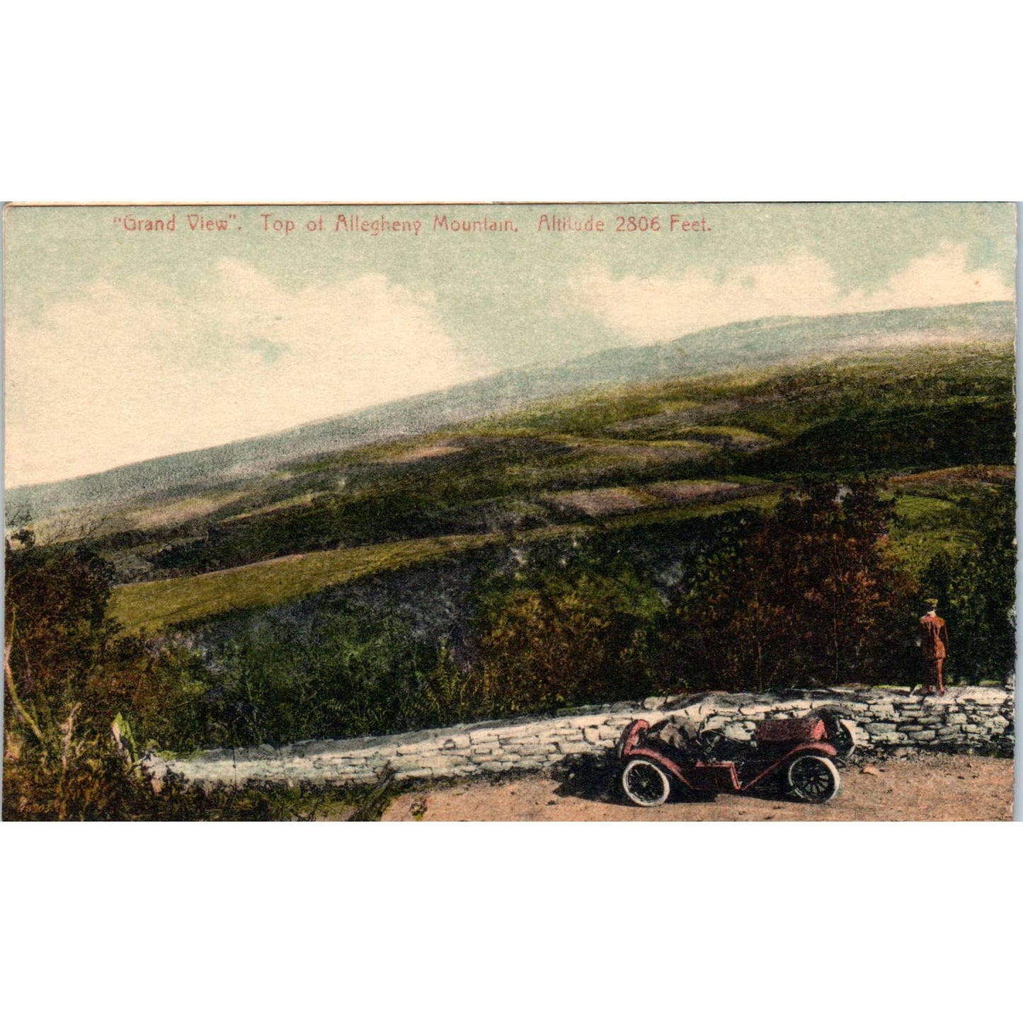 Antique Fold Out Panoramic Postcard View from Top of Allegheny Mountain PA TI1-1